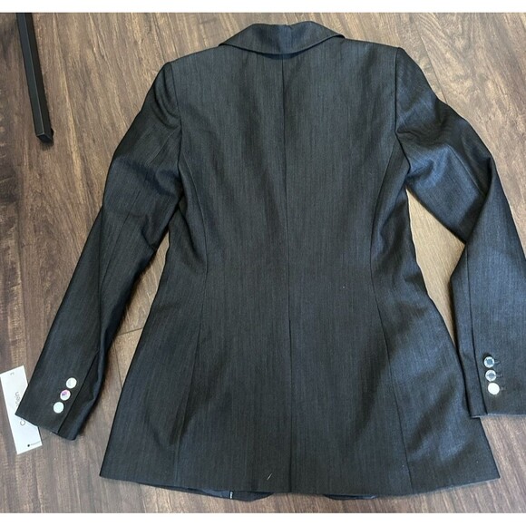 Calvin Klein Women's One-Button Notched-Collar Blazer Dark Indigo Size 2 - Picture 12 of 14